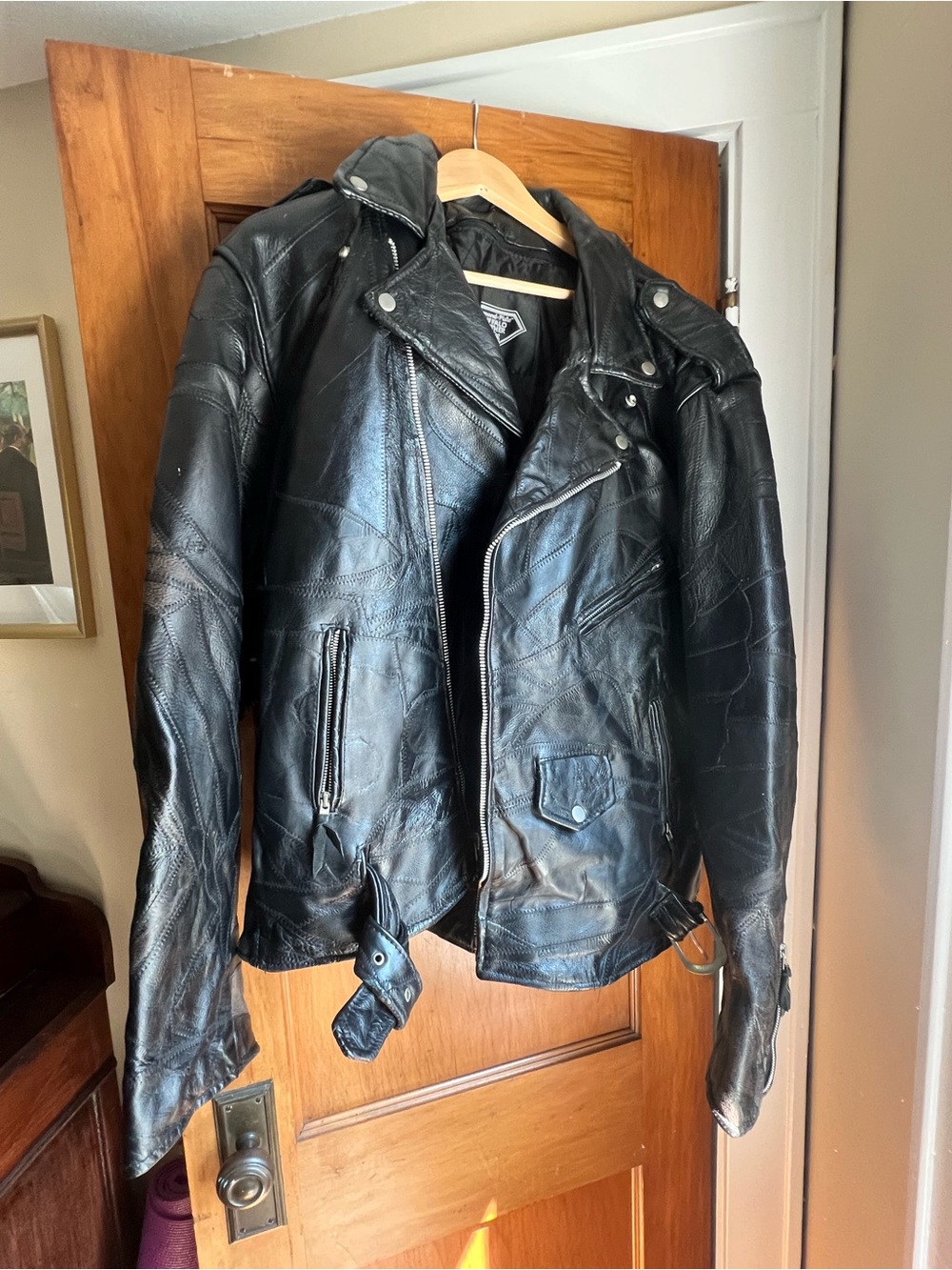 Black Leather Motorcycle Jacket - Classic Men’s Biker Coat